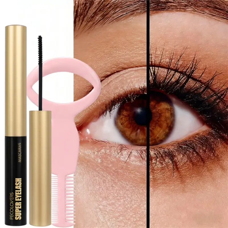 1PCS [Natural Curl Mascara] Natural Curl Mascara With Mascara Brush Set - Black, Volumizing & Lengthening Formula for Thick, Luscious Lashes, Fluffy Lashes Mascara, Eyelash Mascara, Volume Mascara | Curly Mascara Tube