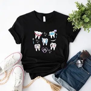 Dental Teeth T-shirt, Dental Life Cute Shirt, St Patricks Day Party Gift Tee, Dental Assistant Appreciation Short Sleeve, Funny Tooth T-shirts.