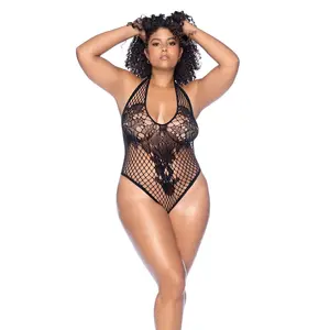 Floral Fishnet Queen Bodysuit Lingerie