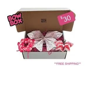 Breast Cancer Awareness - Cheer Bow Box - Pink Rhinestone Bow