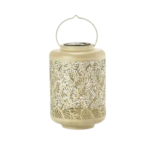 Bliss - 12" Large Decorative Solar Lantern (Banana Leaf) - Antique White (Add-On)