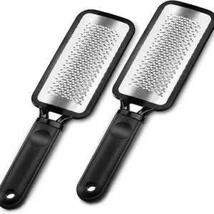 Foot File and Foot Scrubber, 2-Piece Stainless Steel Callus Remover, Professional Foot Care Tool, Removes Hard Skin and Corns