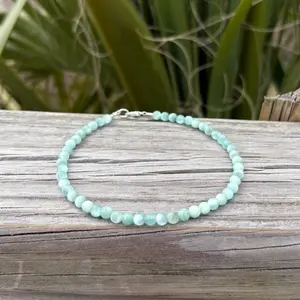 turquoise green moonstone anklet, boho beach gemstone anklet, moonstone jewelry
