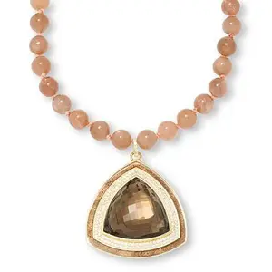 Rarities Fine Jewelry Rarities Gold-Plated Brown Moonstone and Smoky Quartz Necklace