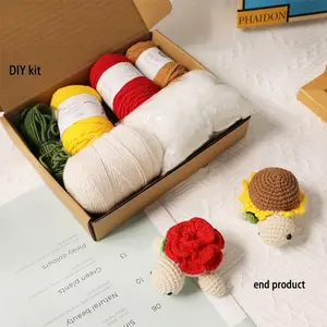DIY Crochet Turtle Kit - Beginner Knitting Kit with Yarn & Hook, Make Your Own Turtle Amigurumi, Perfect Gift, Crochet Set