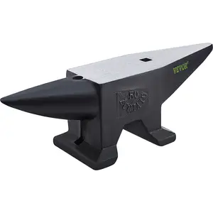 VEVOR Cast Iron Anvil, Summervibes,Summervibes, 110 Lbs(50kg) Single Horn Anvil with Large Countertop and Stable Base, High Hardness Rugged Round Horn Anvil Blacksmith, for Bending, Shaping
