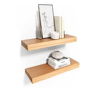 Floating Shelf Maple Finish 42"X10" for Home Décor Display - Solid Wood Wall Mounted