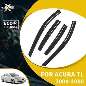 Tape-On Outside Window Visors Sun Rain Guards Vent for Acura TL 4-Door Sedan 2004-2008, JDM Mugen Style Mount Wind Deflectors, 4PCS
