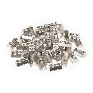 50 Packs M8 Thread T Spring Nut, Roll-in T-Nut with Ball Spring, Carbon Steel for European Standard 40 Series Aluminum Slot