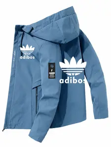 Trendy Fashion N.e.w Hooded Jacket, Geometric Pattern Design, Casual Fit for All Seasons, Perfect for Everyday Wear