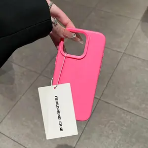 New high-end simple solid color liquid silicone suitable for Apple 16ProMax mobile phone case iPhone13/14-/2Pro/15Promax anti-fall protective case Shockproof Phone Cover