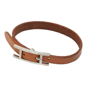Pre-owned HERMÈS Calfskin Small Leather Goods Hermes Api Leather Bracelet