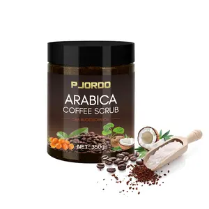 Pjordo Organic Coffee Arabica Women & Mens body scrub, Body Care, Natural Dead Sea Salt Scrub, Moisturizing Leg, Hand Scrub & Face Scrub, Natural Body Polish, 12.35oz Powder