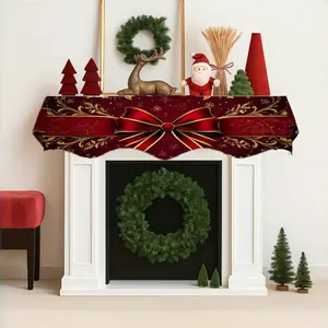 Christmas Fireplace Scarf Decoration, Festive Holiday Mantel Cover, Cozy Winter Accessory for Home Decor, Perfect Gift Idea, Garland Ribbon