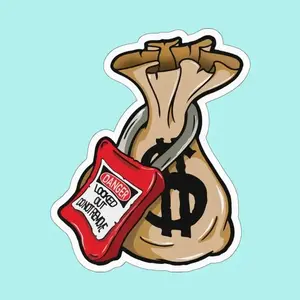 Money Lock Out Sticker, hard hat stickers, Lineman sticker, Laptop Water Bottle Decal Sticker