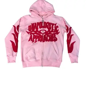 Unapologetic Approaches PINK Distressed Tracksuit Set with Bold Red Graphic Design