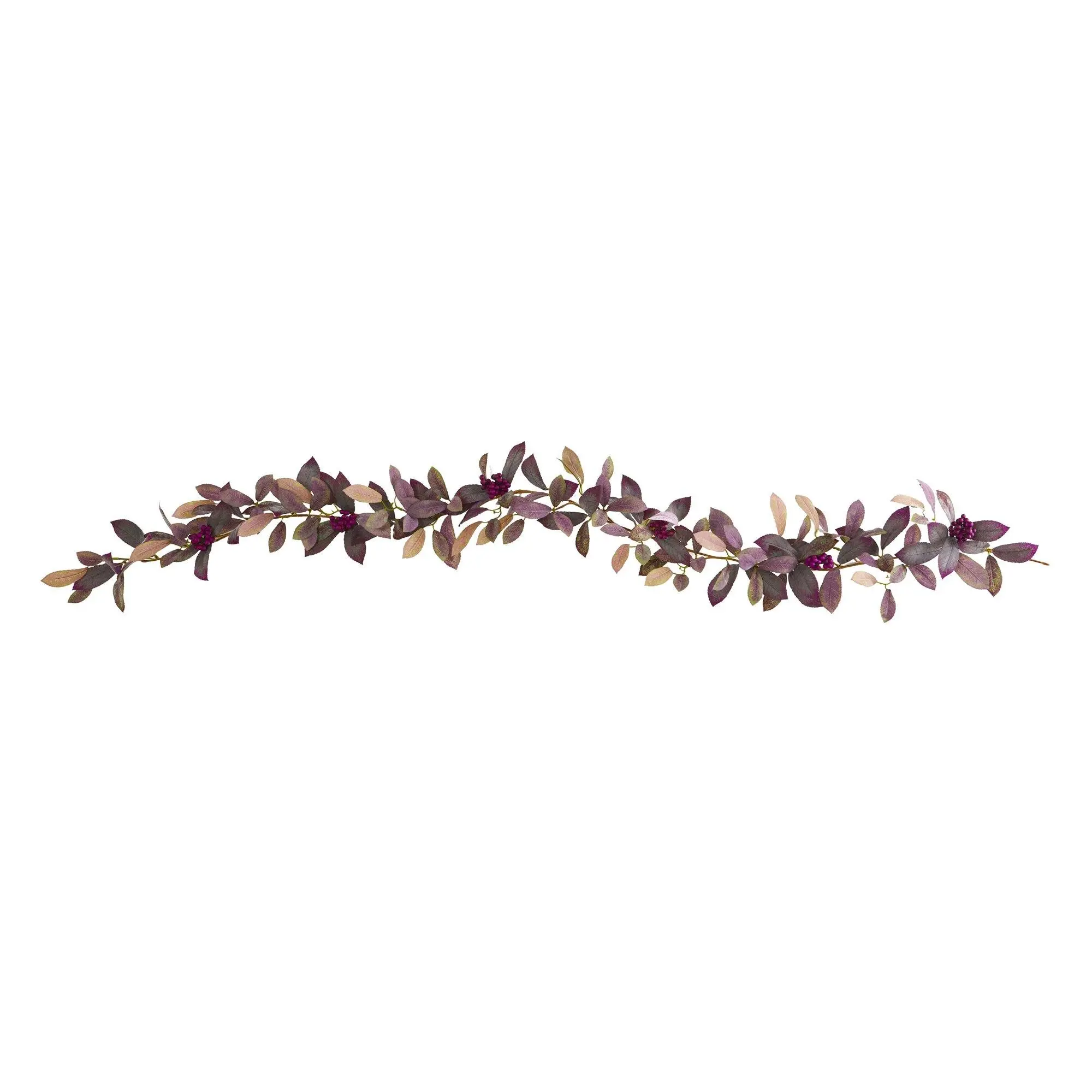 6’ Long Artificial Fall Laurel Leaf with Berries Garland (Set of 2) – Festive Holiday Decor for Home