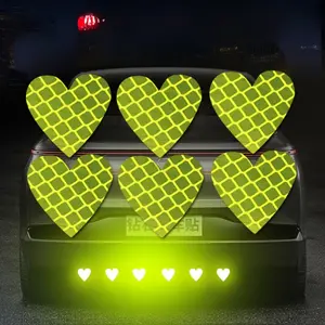 Heart-Shaped Car Reflective Sticker - Suitable for Cars, Motorcycles & Electric Vehicles | Multifunctional Design Enhances Nighttime Safety and Style | Durable Material | Heart-Shaped Design, Vehicle Decoration, Eyecatching Decal, Longlasting Adhesive, D