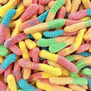 Sour Gummy Worms | 1 Pound Bag of Neon Gummy Worms Candy | Classic Sanded Gummies for Parties, Goodie Bags, Snacking & Candy Buffets | Assorted Fruit Flavors