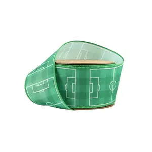 2 1/2" Plaid Wired Ribbon | Soccer Field | 10 Yard Roll