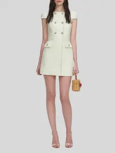 Lime Boucle Mini Dress