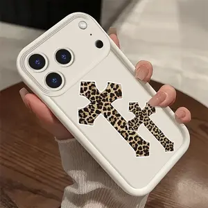 iPhone 17 Pro Max 16E 15 PLUS 14 13 12 11 Leopard Pattern Cross-Design Anti-Drop All-Encasing Phone Case