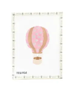 Pink Heart Hot Air Balloon Needlepoint Canvas