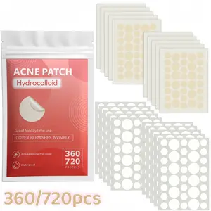 360/720 Piece Acne Pimple Patch Set, Skin Tone & Transparent Round Stickers, Natural Style Daily Spot Concealer, Suitable for All Skins