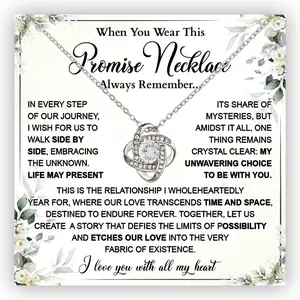 Promise Necklace For Her, Promise Necklaces Gifts For Women, Promise Knot Necklace For My Wife, Promise Necklaces Gift For Soulmate Girlfriend Wife Finacee, Anniversary Christmas Birthday Gift For Her