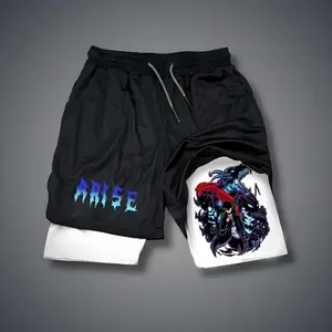 Solo Leveling  80s 90s summer men shorts for men jorts outfit men graphic shorts Double-layer sports shorts Comfortable short shorts summer