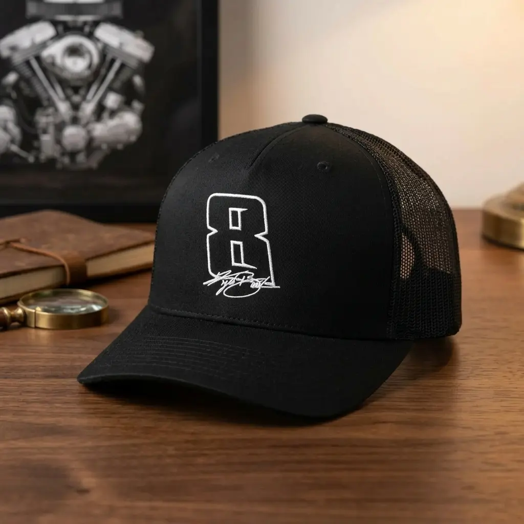 Kylee Trucker Hat, Rowdy Number 8 Racing Cap, Embroidered Signature Baseball Hat, Richard Childress Racing Merch, NASCAR Fan Gift