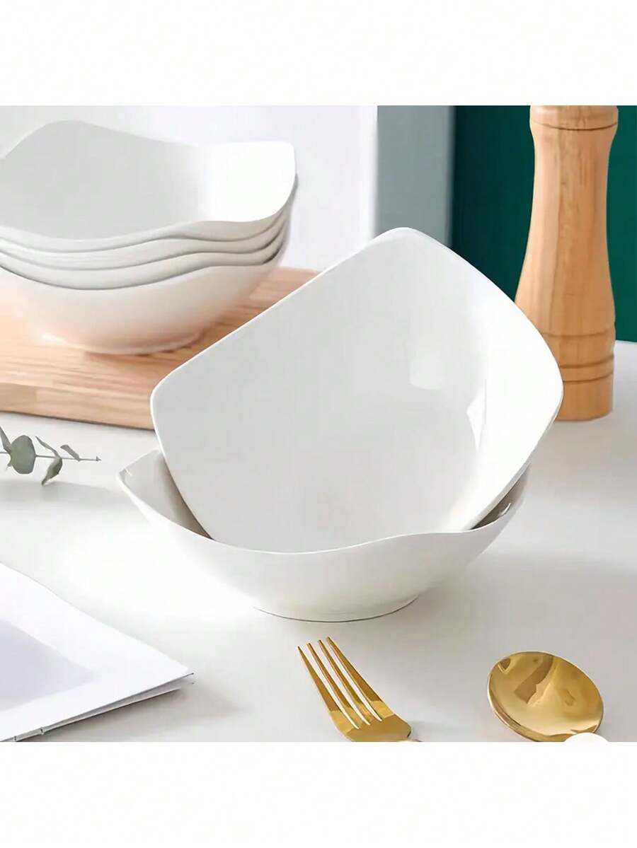 2-10 sets of reusable white salad bowls and plates, made of PP plastic, suitable for cold dishes, cooked food, desserts, and party food. Stackable for easy storage, ideal for family gatherings, hotels, microwave heating, and outdoor RV/camping picnic part