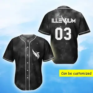 Personalized [SEND CUSTOM VIA MESSENGER] Illenium Grey Galaxy Rave Edm Festival Custom Number Baseball Tee Jersey Shirt