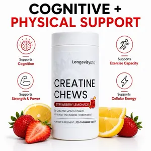 LongevityOTC 5g Creatine Chew - Strawberry Lemonade.  Low Sugar and 10 calories per serving