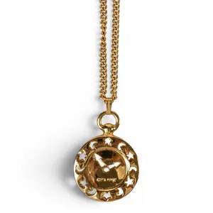 Pre-owned Celine Circle Necklace Gold IB26050344