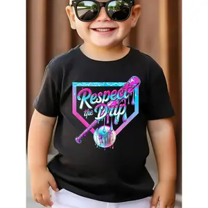 Youth Respect the Drip Baseball T-Shirt, Baseball Drip, Baseball Ice Cream Drip Baseball Shirt, Back to School Outfit