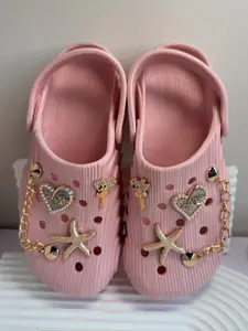 Women's Cute Chain & Starfish Decor Clogs, Casual Comfortable Non-slip Slides for Summer, Beach Slippers for Women & Girls, Footwear