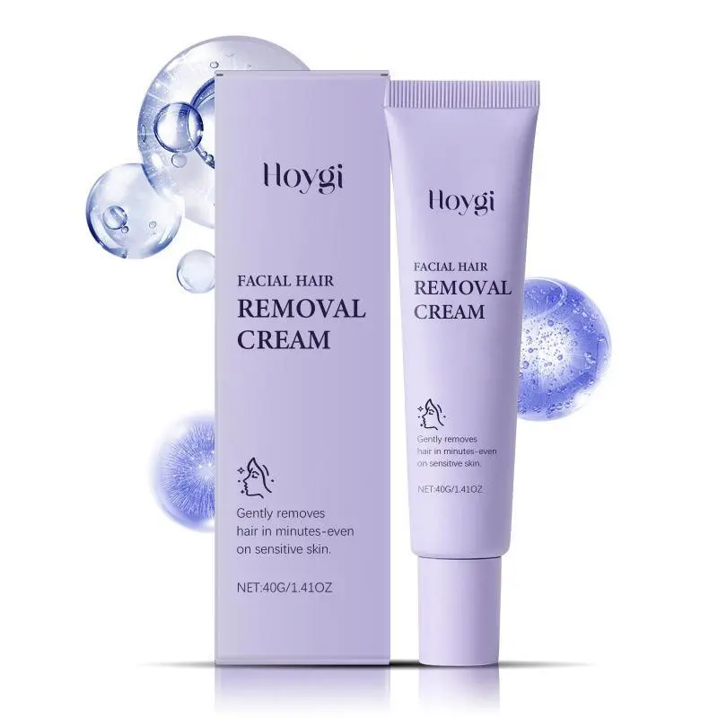 2-Pack Hoygi Facial Hair Removal Cream, Gentle Soothing Formula for Daily Skincare, Cleans & Moisturizes for Silky Smooth Skin