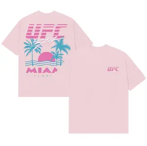 Mens Pink UFC 314 Off Shore T Shirt, MMA Event Shirt, UFC Fan Apparel, Ultimate Fighting Graphic Shirt for Fans