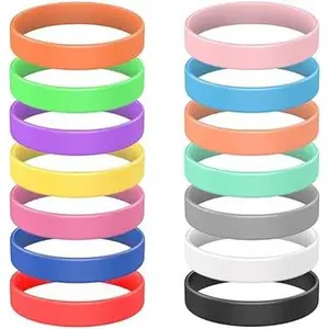 14 Pcs 14 Color Mixed Silicone Rubber Bracelets Wristbands for Men