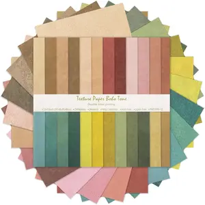 24 Sheets 12x12in Double-Sided Bohemian Patterned Craft Paper 24 Boho Tone Designs Scrapbook Journaling Supplies for Decorative Junk Journals Card Making Collage Art