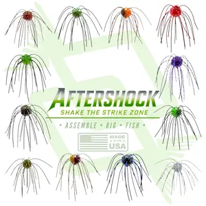 Invinci Core AFTERSHOCK DIY Pack - 20-Sided Dice Bait D20 Fuzzy Fishing Bait with "ALIVE" Rubber Appendages for Unpredictable Movement Made in USA