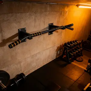 Pro-Grade Wall Pull-Up Bar | 1400LB Load Capacity, Integrated Home Gym System with Hanging Straps, Suitable for Weighted Training, Dips, Pull-Ups, Push-Ups & Core Exercise – Black, Commercial Strength Equipment