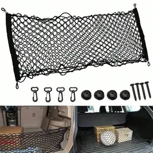 Universal Large Car Cargo Net, Nylon Elastic Mesh Luggage Cargo Storage Net, Pickup Tidy Net for Van SUV Truck, Car Accessories