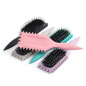 Natural Boar Bristle Detangling Hair Brush | Cushion Massage Paddle Comb with Sectioning Tail | Anti-Static Hairbrush for Frizz Control