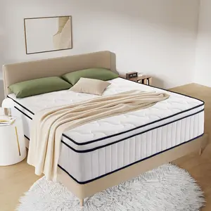 medium hardness  Mattress Memory Foam with Pocket Springs for Back Pain Relief & Pressure Relief CertiPUR-US Certified Cooling Antibacterial Cover