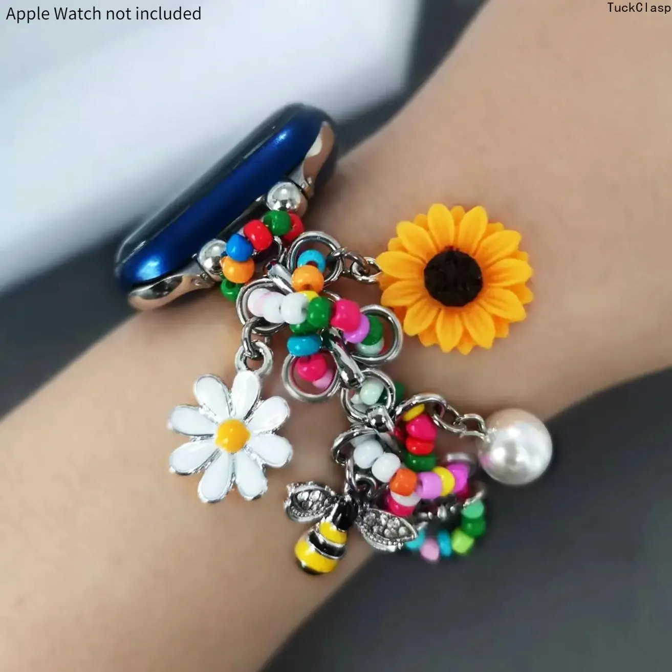 Handmade Colorful Beaded Watch Band Compatible with Apple Watch for Women, Bohemian Style Bracelet Strap Compatible with 38–49mm Series & Ultra/SE, Fashionable Replacement for Everyday & Summer Wear, Smartwatch, Smartwatch