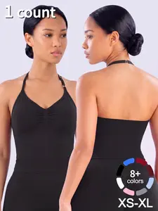 1/2/3 PCS Women's Yoga Halter Neck Tank Top Removable Pads,Three-Layer Seamless Backless Tank Tops Athletic Tops Activewear Casual Solid Color Soft All Seasons Wear Yoga Gymwear Tanks  Workout Sportswear Outdoor Running Tops