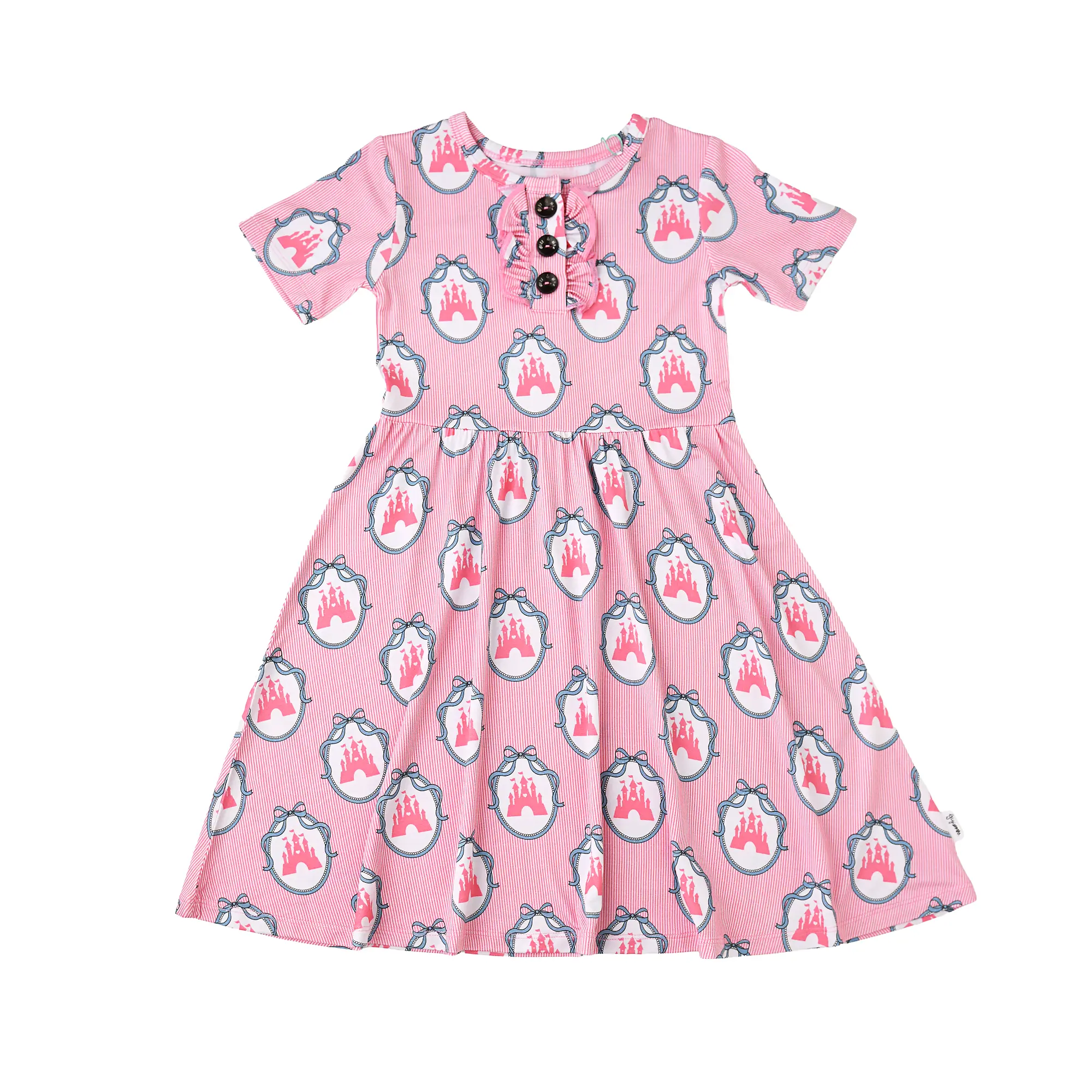 Maeve Castles TUTU DRESS for Little Cuties Super Soft & Comfortable Bamboo Viscose Fabric with Ruffle Button Placket 18-24m 2t/3t 4t 5t 6 7 8