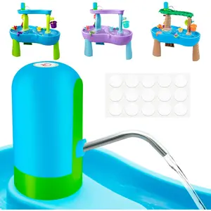 Ultimate Water Table Pump: 3 Hours of Non-Stop Fun Rechargeable Battery Powered Water Pump for Toddlers Water Play Sand Table Toys Accessories Summer Outdoor Game Toys for Kids Blue